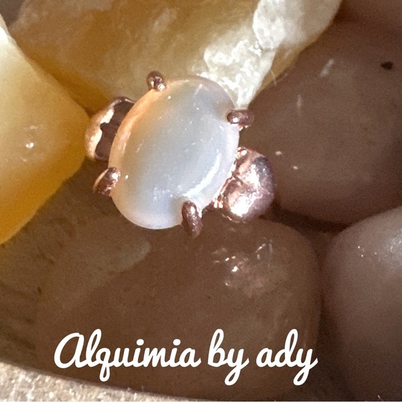 Silver and red crazy lace agate gem ring - Picture 1 of 3